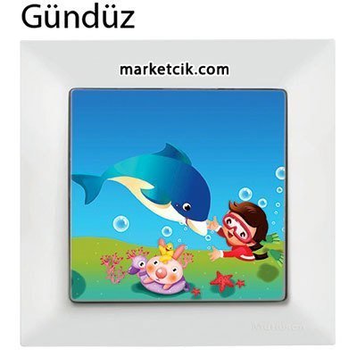 Mutlusan Candela Kids Dolphin Beyaz Tekli Anahtar Priz