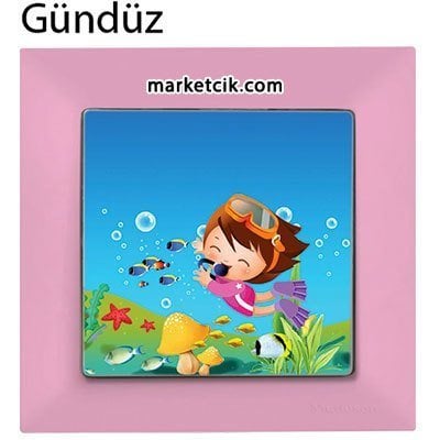 Mutlusan Candela Kids Diver Pembe Tekli Anahtar Priz