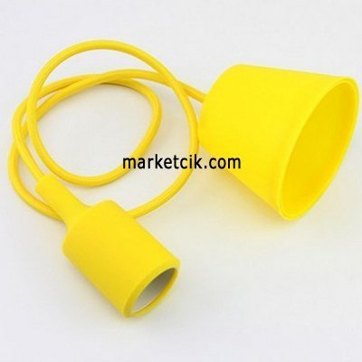 Marketcik Dekoratif 1 Metre E27 Sarı Renkli Silikon Duy, STOK SORUNUZ