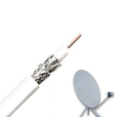 Beyaz Kılıflı Bakır Uydu Çanak Anten Kablosu, 1 Metre