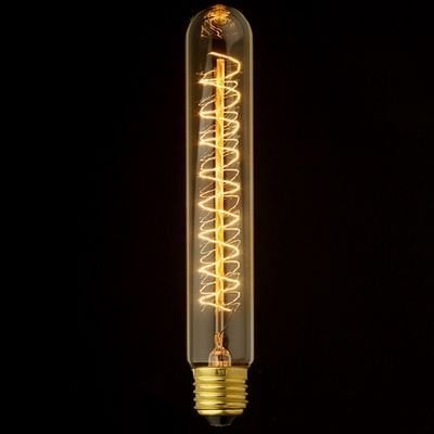 Edison Flemanlı Dekoratif Rustik Ampul 40 Watt E27 Duy, 22cm Kıvrık Tüp Ampul Modeli