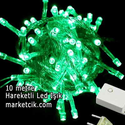 10 Metre 100 Ledli Hareketli İç Mekan Led Kordon Ağaç Işığı, Dekoratif Led Yılbaşı Aydınlatma, Sarı-Beyaz-Mavi-Kırmızı-Yeşil-Mor-RGB Işık