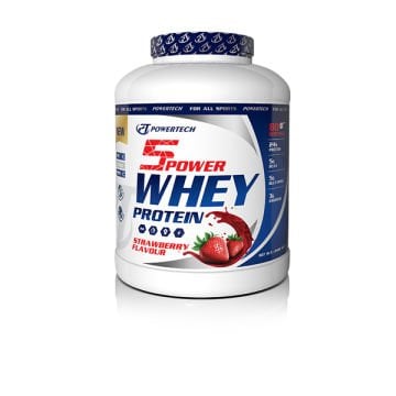 Powertech 5Power Whey Protein 2400 Gr 72 Servis Çilek Aromalı