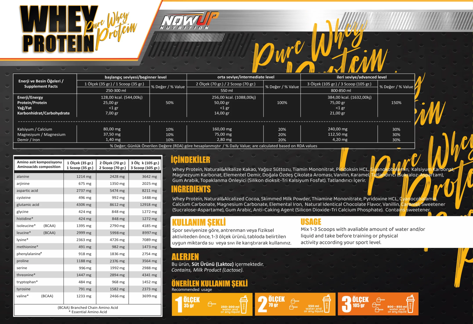 %100 Whey Protein Tozu Çikolata Aromalı - 1050 Gr.