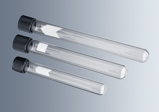 Cam Kültür Tüpü, Siyah Vida Kapaklı, 150x16 mm, 20 ml - 100 Ad.
