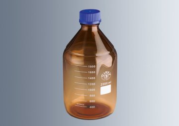 Şişe, Cam Payreks, Otoklavlanabilir, Mavi Kapaklı, Amber, 1000 ml