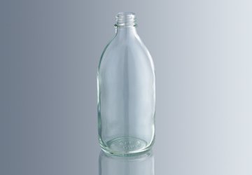 Şişe, Cam, Dar Boyunlu, Kapaklı, Şeffaf, 500 ml