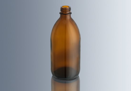 Şişe, Cam, Dar Boyunlu, Kapaklı, Amber, 500 ml