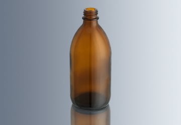 Şişe, Cam, Dar Boyunlu, Kapaklı, Amber, 500 ml