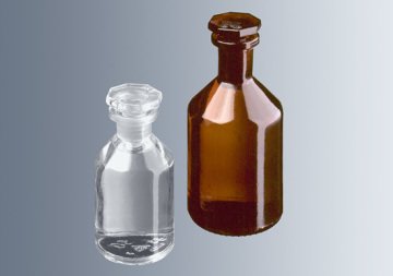 Çözelti Şişesi, Cam, Şilif Cam kapaklı, Dar Boyunlu, Şeffaf, 100 ml