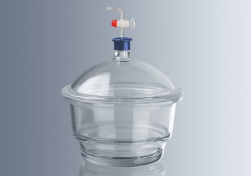 Desikatör, Cam, Disksiz, Plastik Tutacaklı, Musluklu, 150 mm