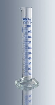Mezür, Cam, B Sınıfı, Kısa Form, Mavi Renk Taksimatlı, 10 ml