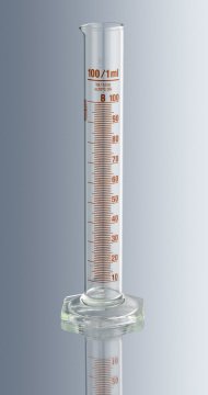 Mezür, Cam, B Sınıfı, Uzun Form, Amber Renk Taksimatlı, 50 ml