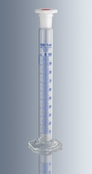 Mezür, Karıştırma için, Cam, B Sınıfı, Uzun Form, Mavi Renk Taks,matlı, Kapaklı, 50 ml