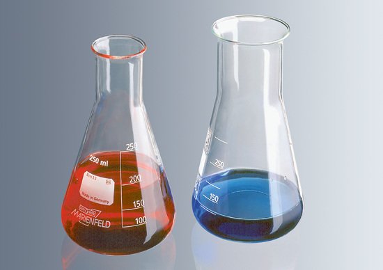 Erlenmayer, Cam, Dudaklı,  Dar Boyunlu, 200 ml