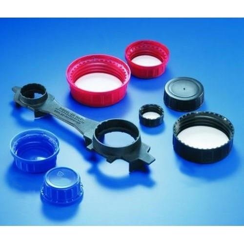 PP Vidalı Kapak, mavi, kırılma halkalı, konik contalı (1500/2500/4000 ml şişeler için)