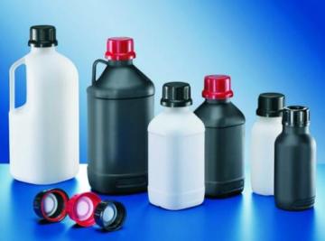 UN Onaylı, HDPE Dar Boyunlu Şişe, Siyah, 2500 mL