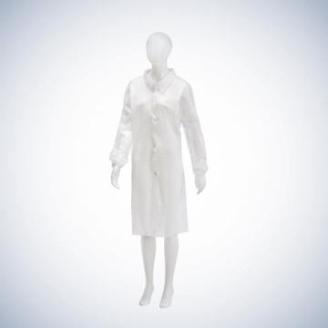 Ziyaretçi Önlüğü, PP, Beyaz, L,  Çıtçıtlı