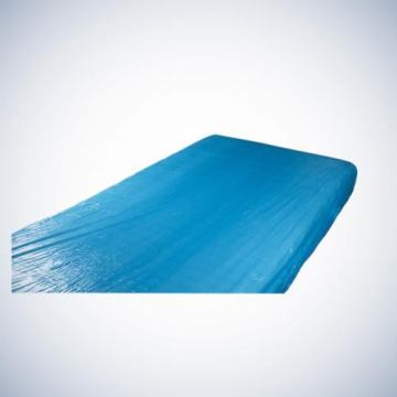 Yatak Örtüsü, Cpe, Mavi, Lastik Bant, 2100x900x200x0,2 mm - 100 Ad.