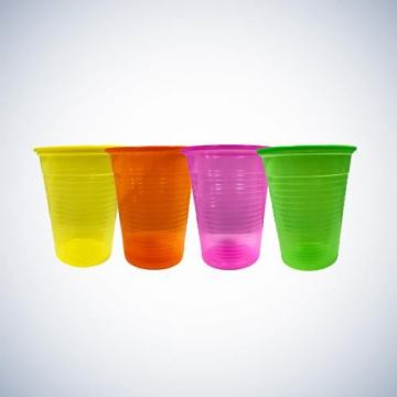 Bardak, PP, Genel Amaçlı, 180 Ml, Karışık Renkte: 200 x Sarı, Yeşil, Turuncu, Pembe - 800 Ad.