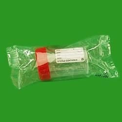 Numune Kabı, Plastik, PP, Hacim 60 ml,Steril, Etiketli, Tek Tek Poşetli - 50 Ad.
