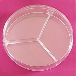 Petri Kutusu, Plastik PS 90 mm, 3 Bölmeli, Aseptik - 23 Ad.
