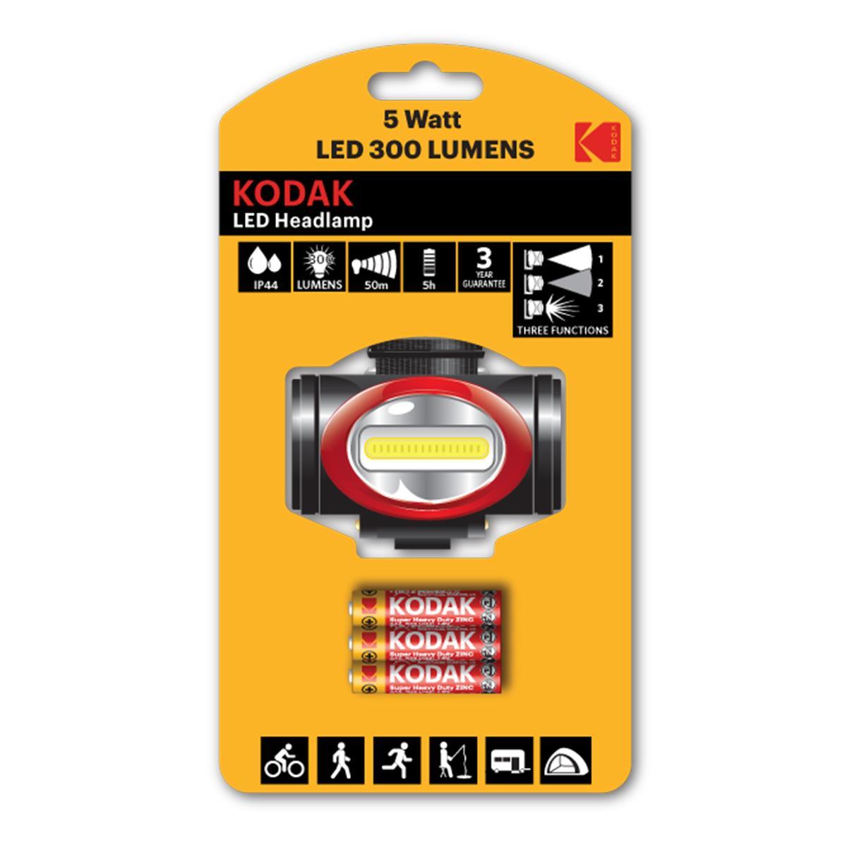 Kodak Headlamp 5W LED Kafa Lambası-3 Adet Pil Hediyeli