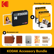 Kodak Mini 3 Retro - Taşınabilir Fotoğraf Yazıcısı( Kare 8x8cm Baskı - Siyah ) BUNDLE