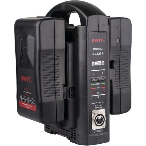 SWIT S-3822S 2-Channel Simultaneous Charger for V-Mount Batteries (3A, 16.8 VDC)