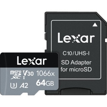 Lexar 64GB microSDXC 160MB/sn 1066x 4K Class 10 Hafıza Kartı