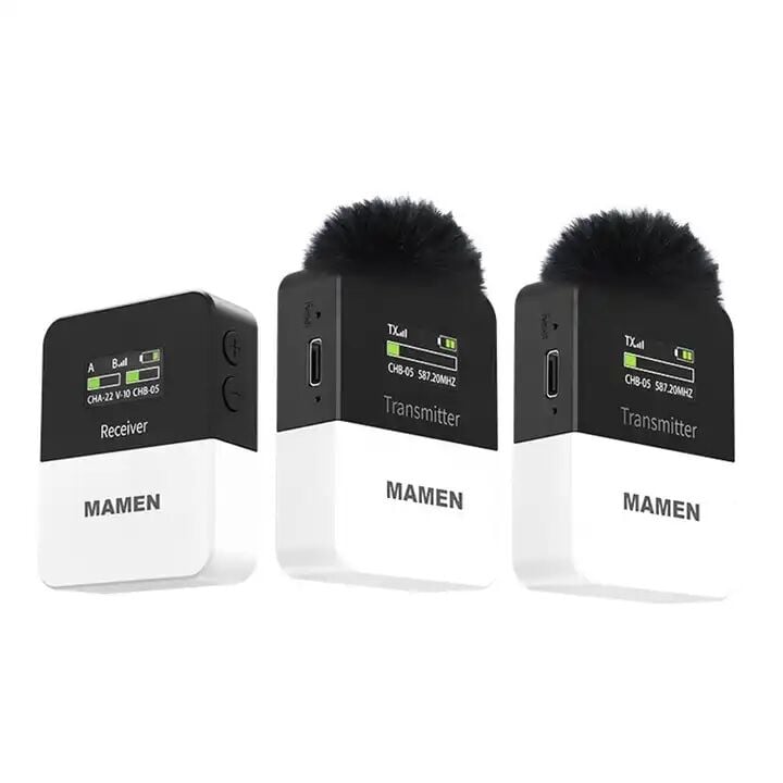 Mamen KT-W1 Wireless Microphone (1x Receiver 2x Transmitter)