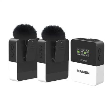 Mamen KT-W1 Wireless Microphone (1x Receiver 2x Transmitter)