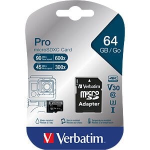 Verbatim 64GB 90MB/S Micro SD Pro Class 10 UHS (Mıc Adaptor)