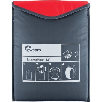 Lowepro SleevePack 13 Packable Laptop Sleeve (Red/Gray)