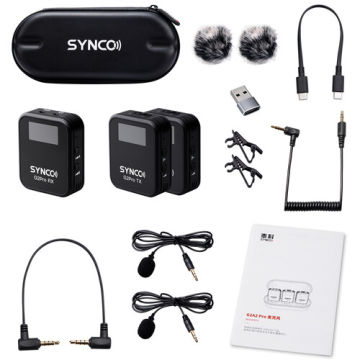 SYNCO G2A2 ProKameralar ve Akıllı Telefonlar için 2 Kişilik Kablosuz Mikrofon Sistemi