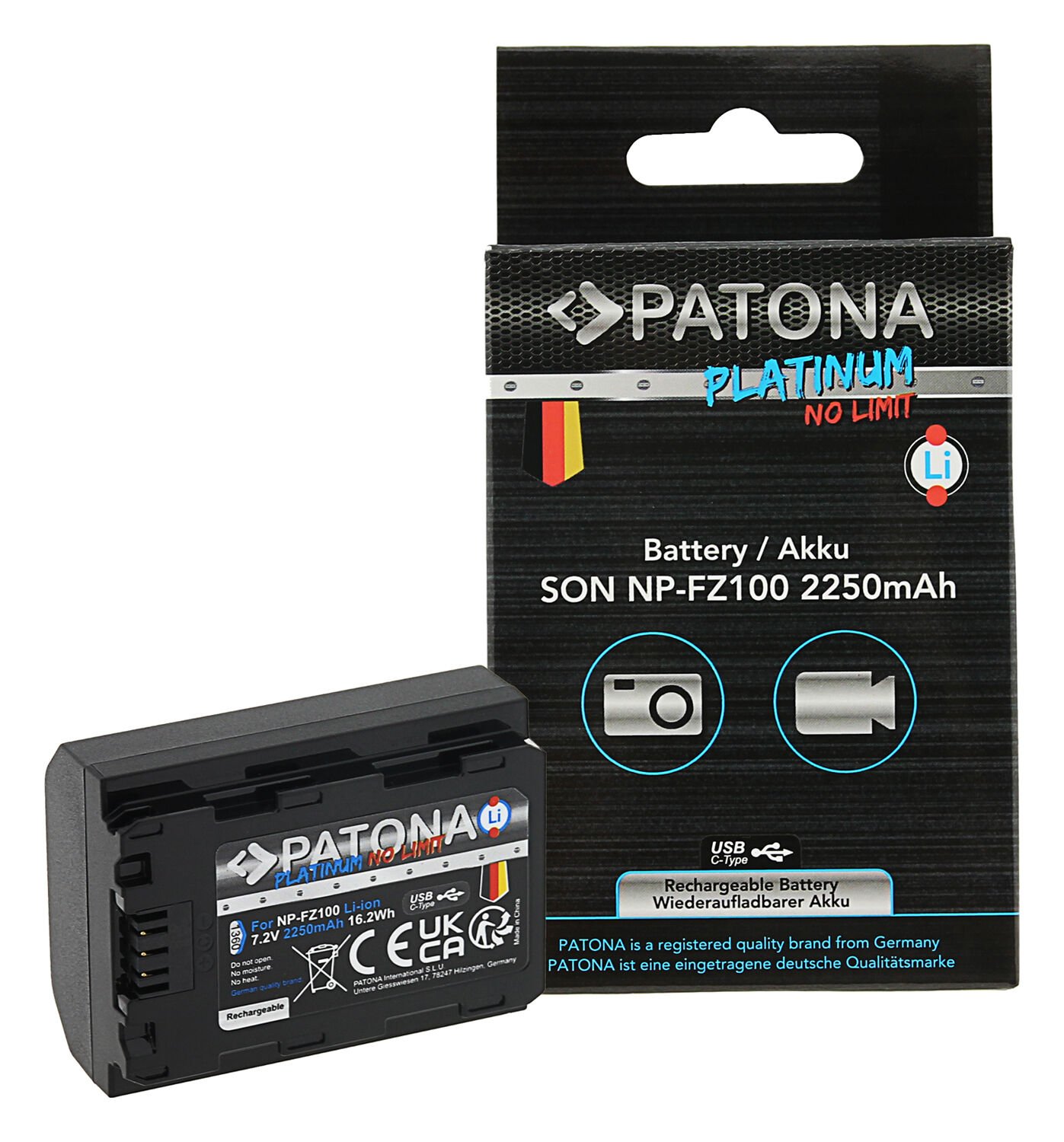 Patona 1360 Platinum USB-C NP-FZ100 Battery ( 2400 mah )