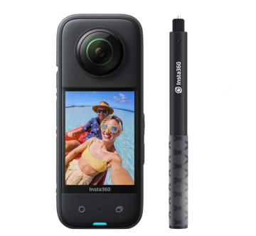 Insta360 X3 360 Kamera + 114cm Selfie Stick + 64GB MicroSD + Lens Guard + Lens Cap