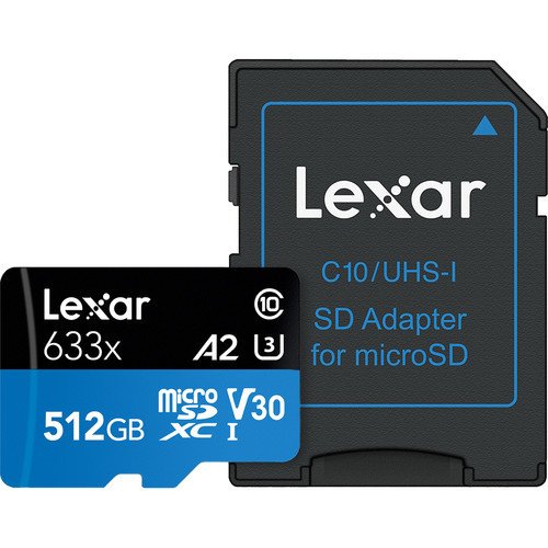 Lexar 512GB microSDXC 100MB/sn  4K Class 10 Hafıza Kartı + SD Adaptör