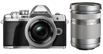Olympus OM-D E-M10 Mark III 14-42mm EZ + 40-150mm Lens (Silver)