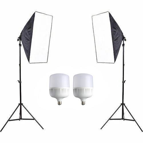 Fancier Softbox 50X70cm Tek Duyulu 2 Li Sürekli ışık kit 100w