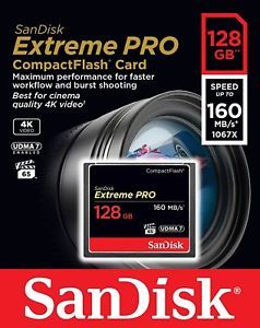 SanDisk 128GB Extreme Pro CompactFlash 160MB/sn Hafıza Kartı
