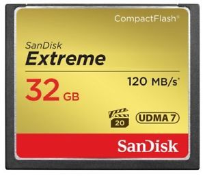 SanDisk 32GB Extreme CompactFlash 120MB/s Hafıza Kartı (2'li Paket)