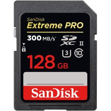 SanDisk 128GB Extreme PRO UHS-II SDXC 300 MB/s Hafıza Kartı