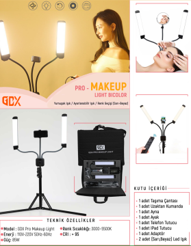 Gdx Pro MakeUp Light Double Arm BiColor Beauty Blogger Kit