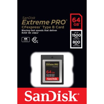 SanDisk 64GB 1500MB/s Extreme PRO CFexpress Type B Hafıza Kartı
