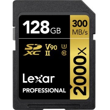 Lexar 128GB Professional 2000x SDXC V90 Hafıza Kartı