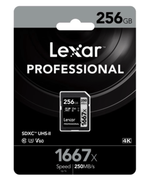 Lexar 256GB Professional 1667x SDXC 250MB/sn V60 Hafıza Kartı