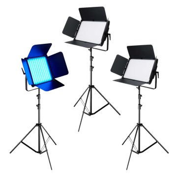 GDX RGB'li Panel Led Video Işık Seti - 1200W