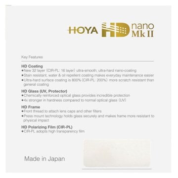 Hoya 82mm HD Nano MK II Circular Polarize Filtre