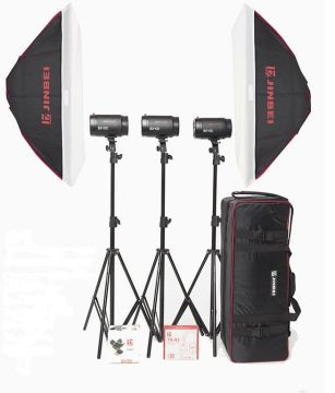 JINBEI DE-400w/s Digital Kit 3 lü Paraflaş Set